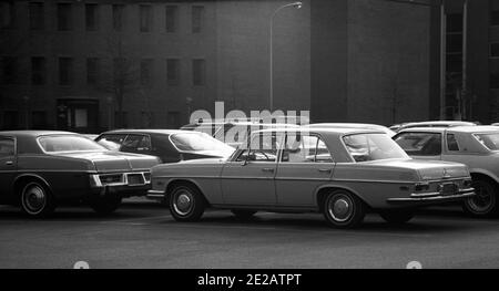 Mercedes, parking, Philadelphie, Etats-Unis, 1977 Banque D'Images