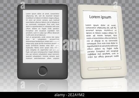 Ensemble de maquettes réalistes pour lecteur de livres électroniques vectoriels Illustration de Vecteur