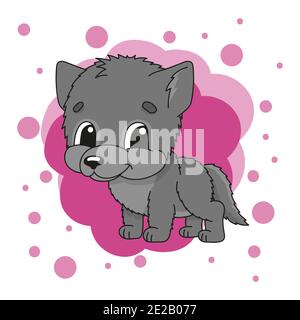 Mignon petit personnage. Illustration vecteur de couleur. Isolé sur fond de couleur. L'élément de conception. Modèle pour votre design, livres, autocollants, affiches Illustration de Vecteur