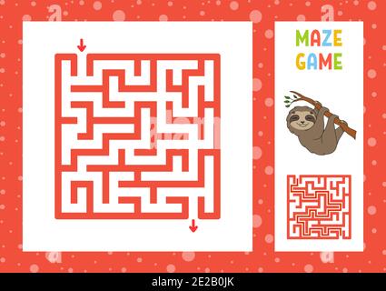 Drôle de labyrinthe. Jeu pour Enfants. Casse-tête pour les enfants. Heureux caractère. L'énigme du labyrinthe. Illustration vecteur de couleur. Trouver le bon chemin. Avec réponse. La norme iso Illustration de Vecteur