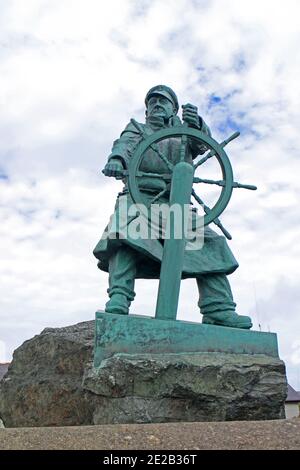 Moelfre station de sauvetage voilier statue, Anglesey Banque D'Images