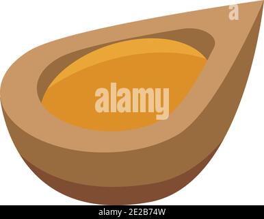 Icône en forme de noix de jojoba. Isométrique de demi jojoba icône de vecteur d'écrou pour la conception de Web isolée sur fond blanc Illustration de Vecteur