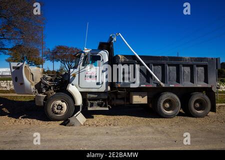 Panne du camion à benne basculante à Austin, Texas Banque D'Images