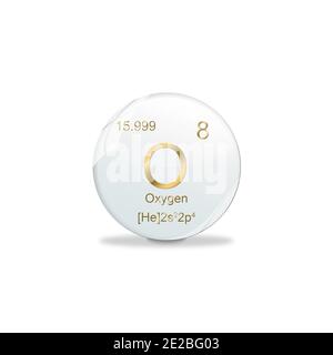 Symbole silicium - si. Élément de la table périodique sur boule blanche avec des signes dorés. Arrière-plan blanc Banque D'Images