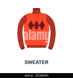 Icône en forme de chandail plat. Un élément coloré et simple de la collection de vêtements. Icône Creative Sweater pour la conception Web, les modèles, les infographies et bien plus encore Illustration de Vecteur