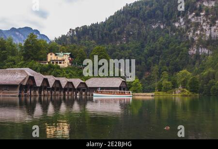 Königssee Obersee en bavière byern port des alpes allemandes Banque D'Images