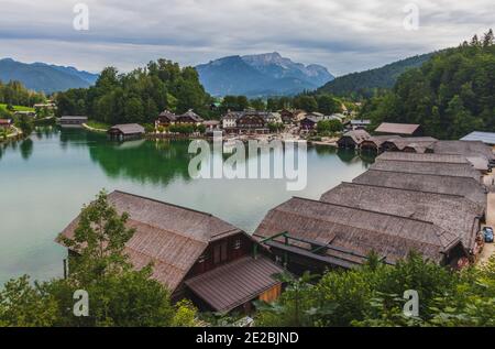 Königssee Obersee en bavière byern port des alpes allemandes Banque D'Images