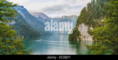 Königssee Obersee en bavière dans les alpes allemandes Banque D'Images