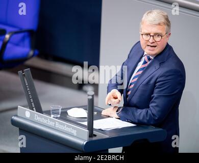 Berlin, Allemagne. 13 janvier 2021. Frank Schäffler (FDP) parle au Bundestag sur le thème de l'intérêt général. Credit: David Hutzler/dpa/Alay Live News Banque D'Images