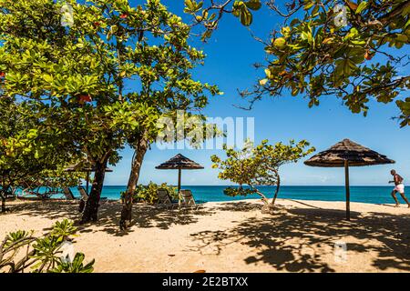 Spice Island Beach Resort sur la plage de Grand Anse à la Lime, Grenade Banque D'Images