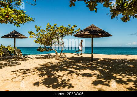 Spice Island Beach Resort sur la plage de Grand Anse à la Lime, Grenade Banque D'Images