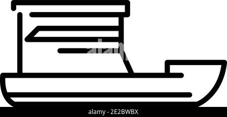 Icône bateau puissante. Contour puissante icône de vecteur de navire pour la conception de Web isolée sur fond blanc Illustration de Vecteur