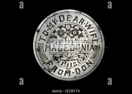 Première Guerre mondiale Trench Art Macédonien Front. Banque D'Images