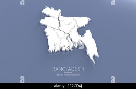 Carte du Bangladesh. cartes de rendu 3d des pays. Banque D'Images