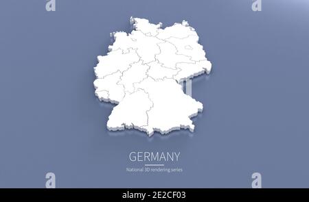 Carte de l'Allemagne. cartes de rendu 3d des pays. Banque D'Images