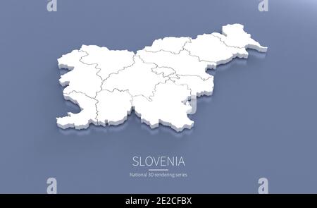 Slovénie carte. cartes de rendu 3d des pays. Banque D'Images