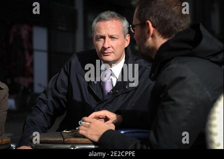 Exclusivité - le ministre français de l'Agriculture, Bruno le Maire, est photographié à Copenhague lors d'un voyage au Danemark le 12 octobre 2011. Photo de Nicolas Gouhier/ABACAPRESS.COM Banque D'Images