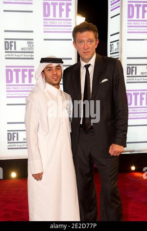 L'acteur français Vincent Cassel arrive pour la projection de 'maa Africa' au 3e Festival du film de Doha Tribeca, à Doha, au Qatar, le 27 octobre 2011. Photo par Ammar Abd Rabbo/ABACAPRESS.COM Banque D'Images