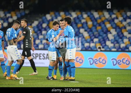 Naples, CAMPANIE, ITALIE. 13 janvier 2021. 13/01/2021 Napoli, Stadio Diego Armando Maradona, incontro di calcio valevole per il Coppa Italia 2020/21 tra SSC Napoli vs FC Sampdoria.in foto: Credit: Fabio Sasso/ZUMA Wire/Alay Live News Banque D'Images