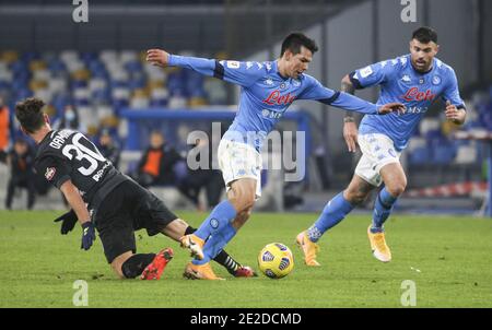 Naples, CAMPANIE, ITALIE. 13 janvier 2021. 13/01/2021 Napoli, Stadio Diego Armando Maradona, incontro di calcio valevole per il Coppa Italia 2020/21 tra SSC Napoli vs FC Sampdoria.in foto: LOZANO crédit: Fabio Sasso/ZUMA Wire/Alay Live News Banque D'Images