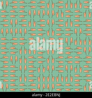 Fond transparent à motif vectoriel de paille et verre limonade. Décor de style du milieu du siècle composé de boissons d'été à l'orange et au vert menthe. Truchet géométrique Illustration de Vecteur