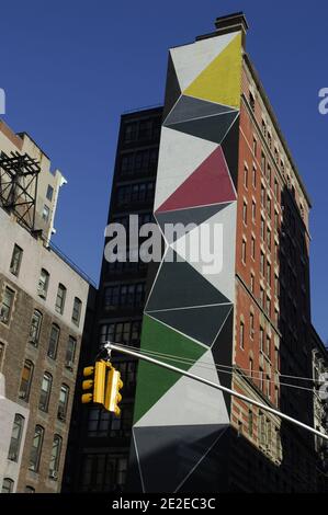 Mur peint, graffiti, étiquette, Soho, New York, 2011. Mur Pint, graff, graffiti, tag, Soho, New York, 2011. Photos de David Lefranc / ABACAPRESS.COM Banque D'Images