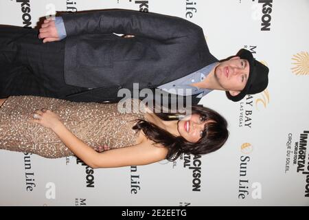 Channing Tatum, Jenna Dewan arrivée à la première Michael Jackson Immortal World Tour par le Cirque du Soleil à Mandalay Bay Hotel and Casino à Las Vegas, Nevada. États-Unis le 3 décembre 2011. Photo par AJM/ABACAPRESS.COM Banque D'Images