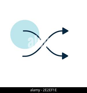 Icône de vecteur de lecture aléatoire. Flèches croisées. Bouton du lecteur multimédia. Ordre aléatoire de la musique Illustration de Vecteur