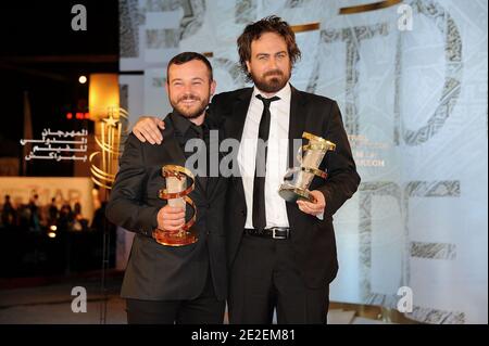 Daniel Henshal reçoit la meilleure performance d'un acteur et Justin Kurzel reçoit le prix du jury de 'Snowtown' lors de la cérémonie de clôture dans le cadre du 11ème Festival du film de Marrakech, au Maroc, le 10 décembre 2011. Photo de Nicolas Briquet/ABACAPRESS.COM Banque D'Images