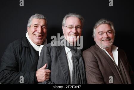 EXCLUSIF - Jean-Pierre Castaldi, Bernard le Coq et Christian Rauth posant pour notre photographe lors d'une séance de portrait à Paris, France, le 19 décembre 2011. Photo de Denis Guignebourg/ABACAPRESS.COM Banque D'Images