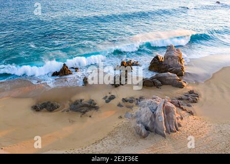 Cabo San Lucas vagues de l'océan Banque D'Images