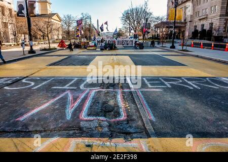 Les vies noires comptent Plazal dans verrouillé Washington D.C., le 13 janvier 2021. Banque D'Images