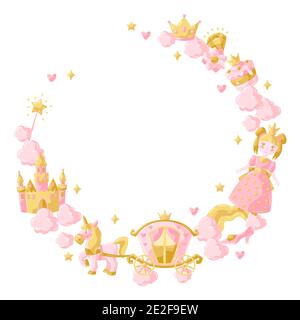 Cadre pour articles de fête princesse. Illustration de Vecteur