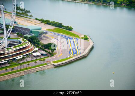 Ville de Singapour, Singapour - 12 avril 2019 : circuit de F1 du Grand Prix de Singapour Banque D'Images