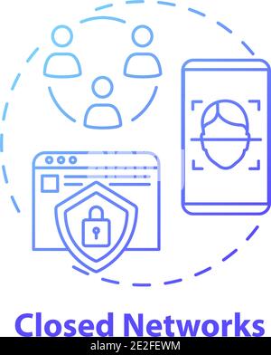 Icône de concept de réseaux fermés Illustration de Vecteur