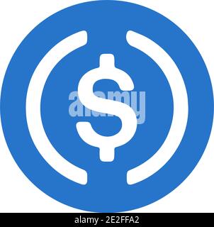 Illustration vectorielle d'icône de crypto-monnaie (altcoin) populaire / USD coin[USDC] Illustration de Vecteur