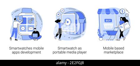 Illustrations vectorielles abstraites de concepts pour les appareils portables. Illustration de Vecteur