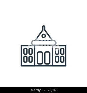 Icône vectorielle Embassy. Icône d'ambassade noire fine ligne, vecteur plat illustration d'élément simple de bâtiments modifiables concept isolé de trait sur Illustration de Vecteur