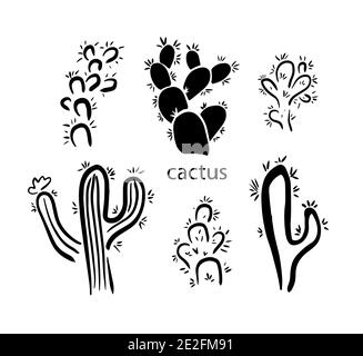 Un ensemble de cactus simples. Illustration vectorielle Illustration de Vecteur