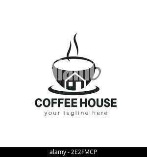 Café et café restaurant café chaud et froid café vecteur illustrateur design logo. Illustration de Vecteur