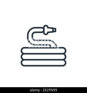 Icône de vecteur de contour de tuyau d'arrosage. Icône de tuyau de jardin noir à ligne fine, vecteur plat illustration d'élément simple du concept de nettoyage modifiable isolé sur Illustration de Vecteur