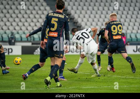 Hamza Rafia de Juventus FC score but pendant la coupe italienne, ronde de 16 match de football entre Juventus FC et Genoa CFC le 13 janvier 2021 au stade Allianz à Turin, Italie - photo Morgese-Rossini / DPPI / LiveMedia Banque D'Images