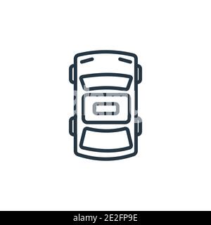 Icône vectorielle de toit de voiture. Icône de toit de voiture noire à ligne mince, vecteur plat illustration d'élément simple à partir du concept de pièces de voiture éditable isolé sur blanc Illustration de Vecteur