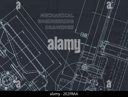 Identité de l'entreprise. Dessins de fabrication d'instruments. Dessin d'ingénierie mécanique. Technique Illustration de Vecteur