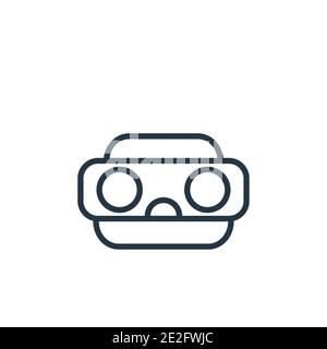 Icône de vecteur de contour du stéréoscope. Icône du stéréoscope noir à lignes fines, illustration d'éléments simples à vecteur plat de l'iso de réalité augmentée modifiable Illustration de Vecteur