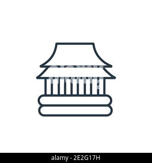 Icône vectorielle de temple chinois. Icône de temple chinois noir à ligne mince, vecteur plat illustration d'élément simple de bâtiments modifiables concept isola Illustration de Vecteur