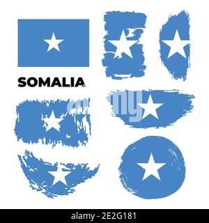 Aquarelle grungy artistique drapeau de la Somalie pays. Illustration de Vecteur