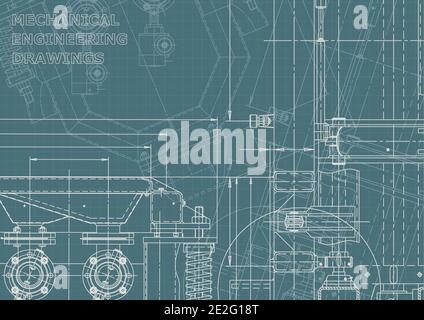 Ingénierie mécanique. Construction de machines. Système de conception assistée par ordinateur. Identité de l'entreprise Illustration de Vecteur