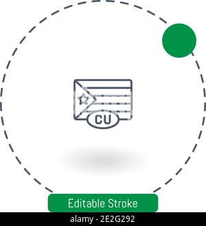 icône de vecteur cuba icônes de contour modifiables pour le web et mobile Illustration de Vecteur