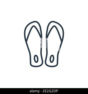 Icône de vecteur de contour Sandals. Sandales noires à ligne fine icône, vecteur plat illustration d'élément simple de concept asiatique modifiable isolé sur fond blanc Illustration de Vecteur